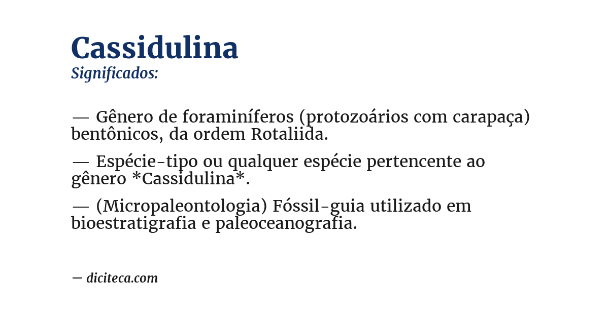 Significado de cassidulina