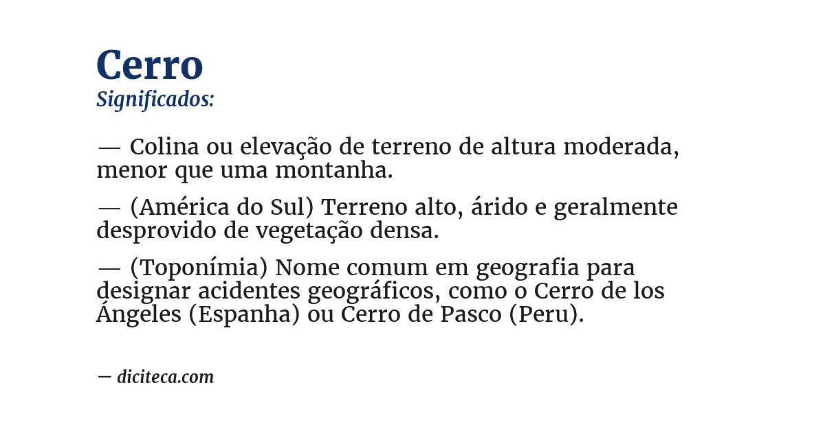 Significado de cerro