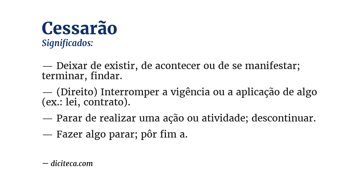 Significado de cessarão