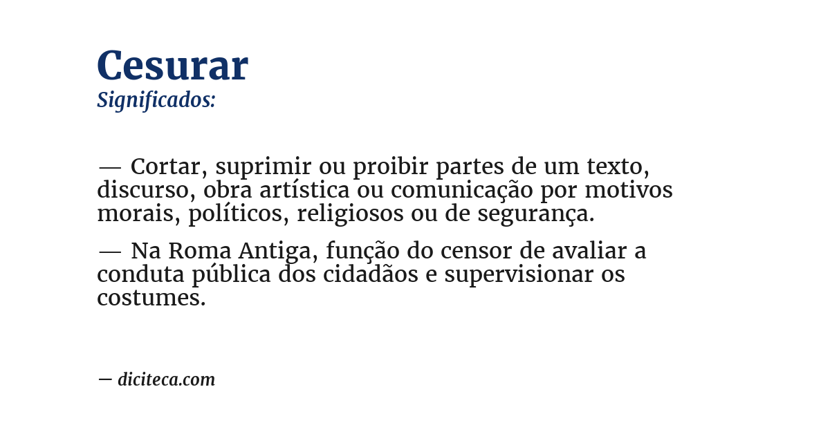 Significado de cesurar
