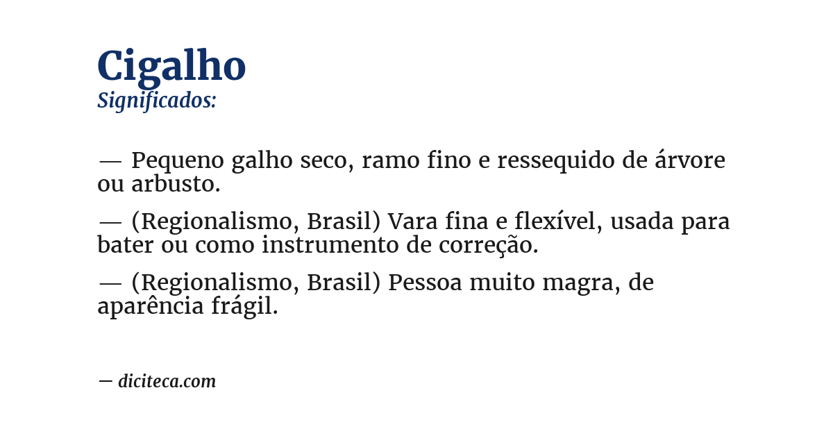 Significado de cigalho