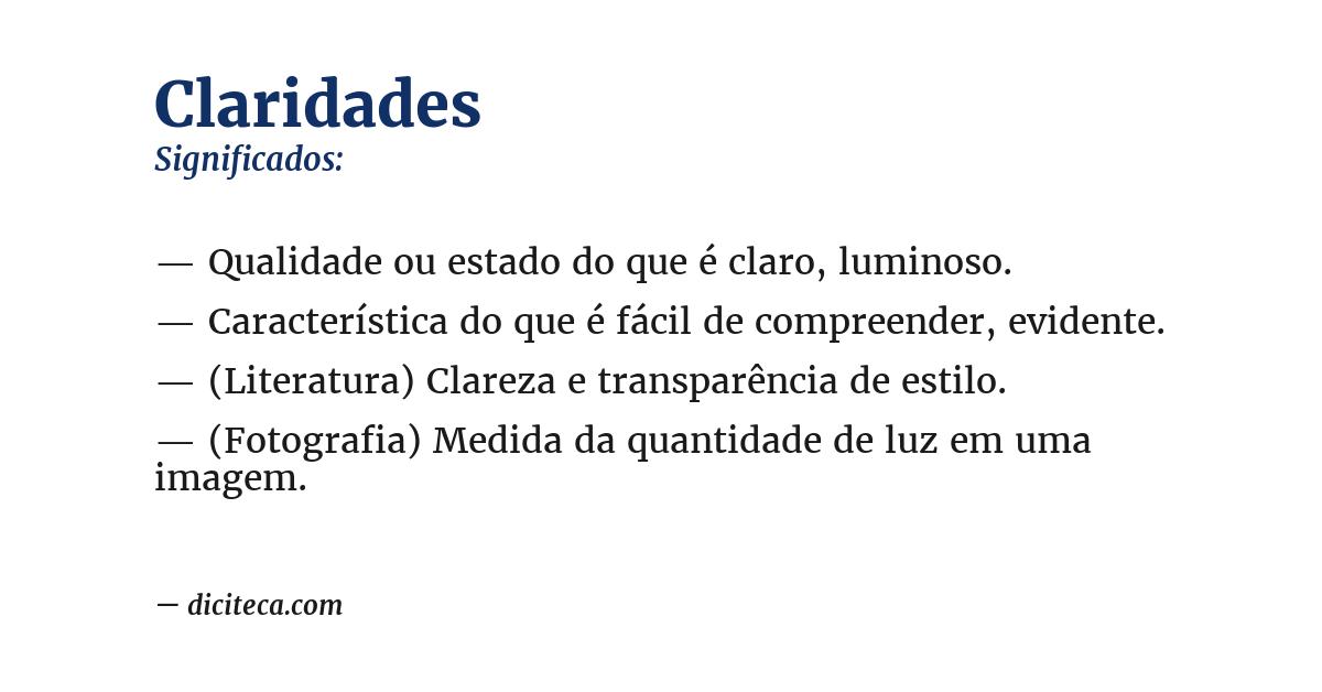 Significado de claridades