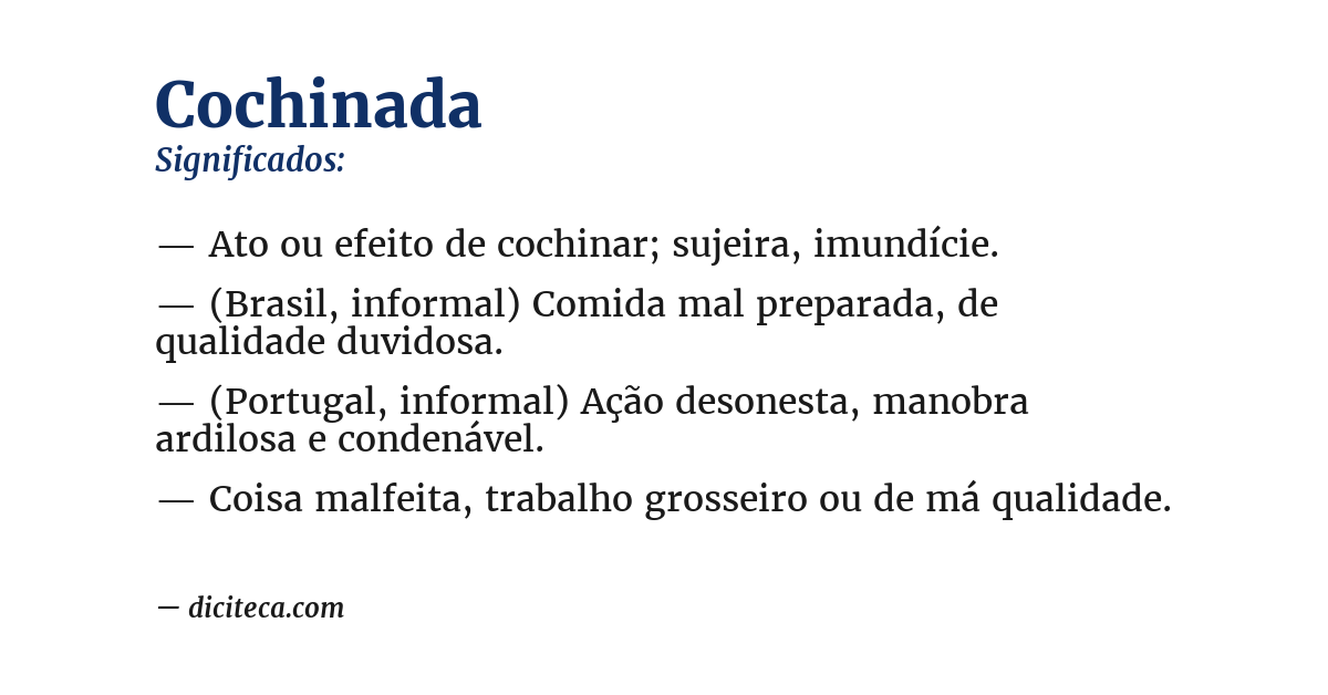 Significado de cochinada