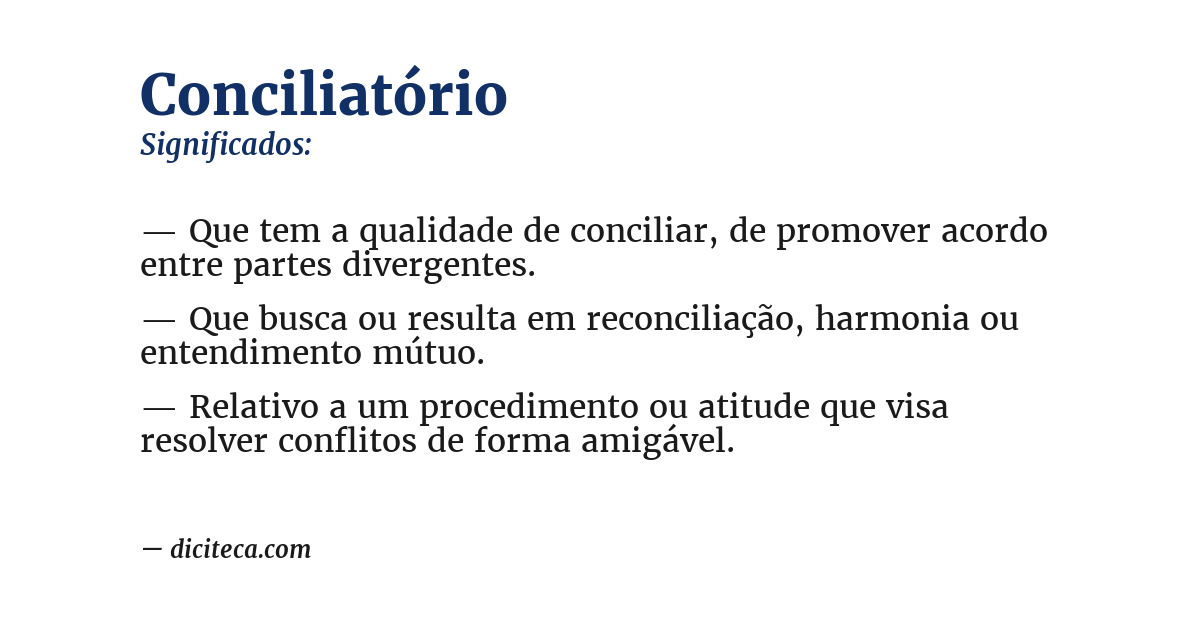 Significado de conciliatório