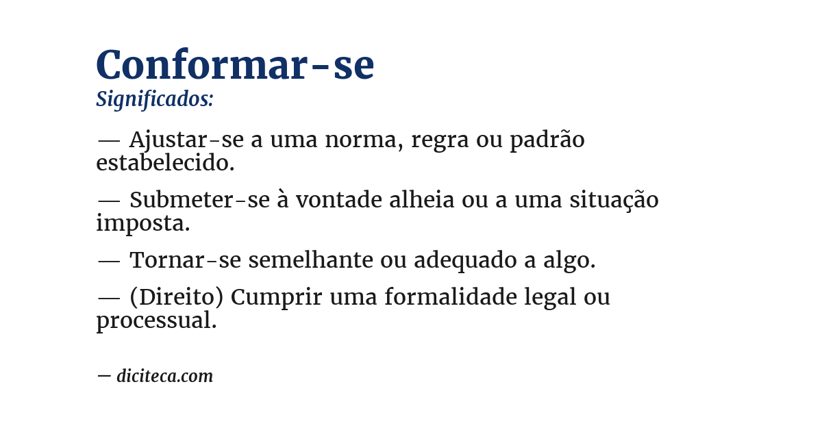 Significado de conformar-se