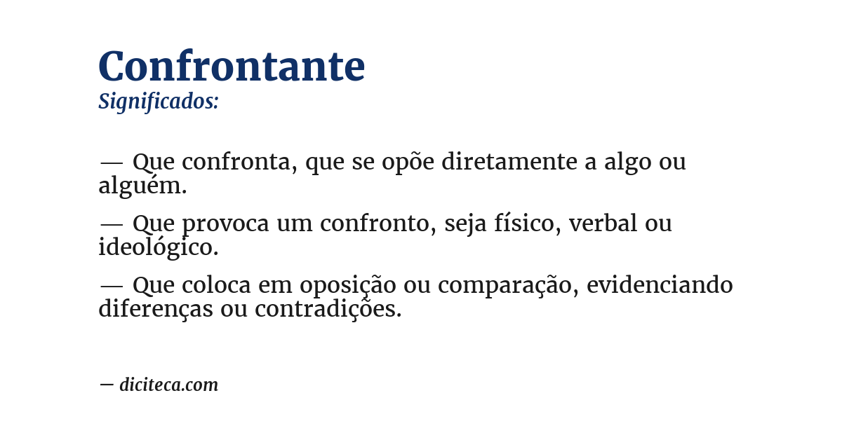 Significado de confrontante