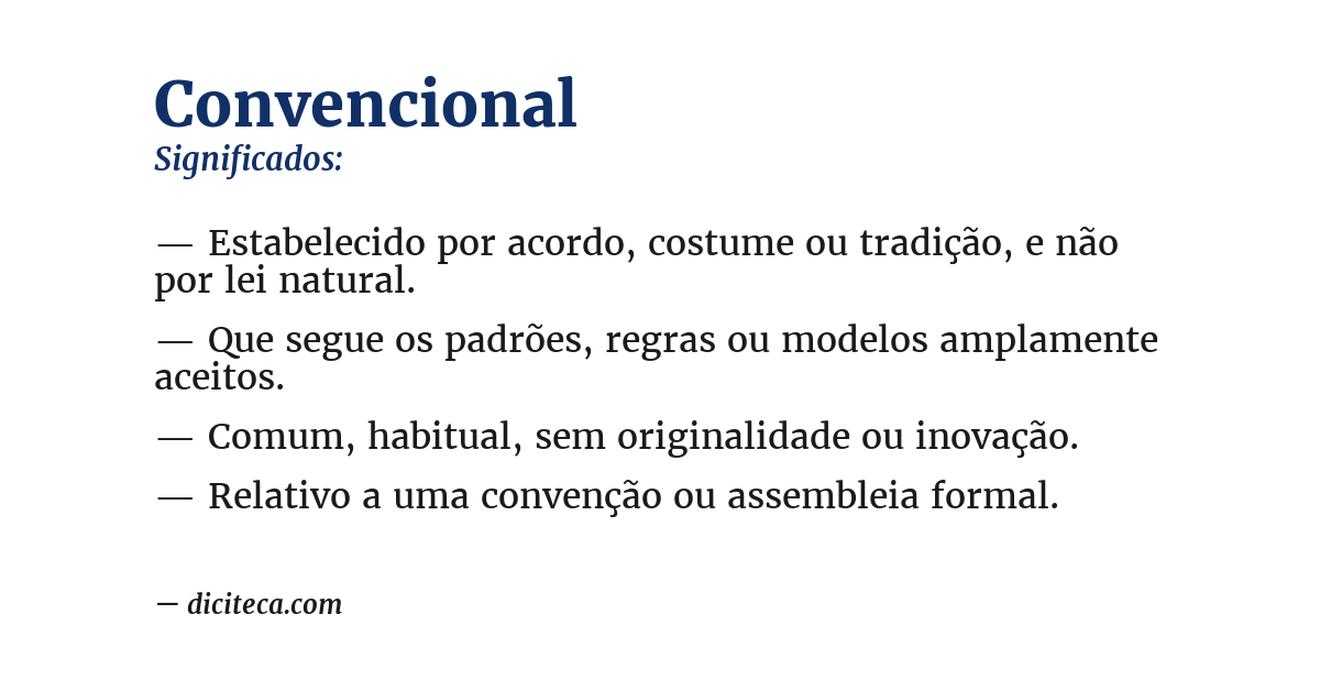 Significado de convencional