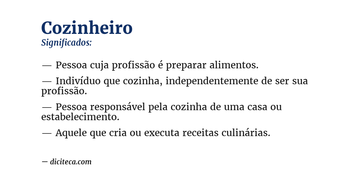 Significado de cozinheiro