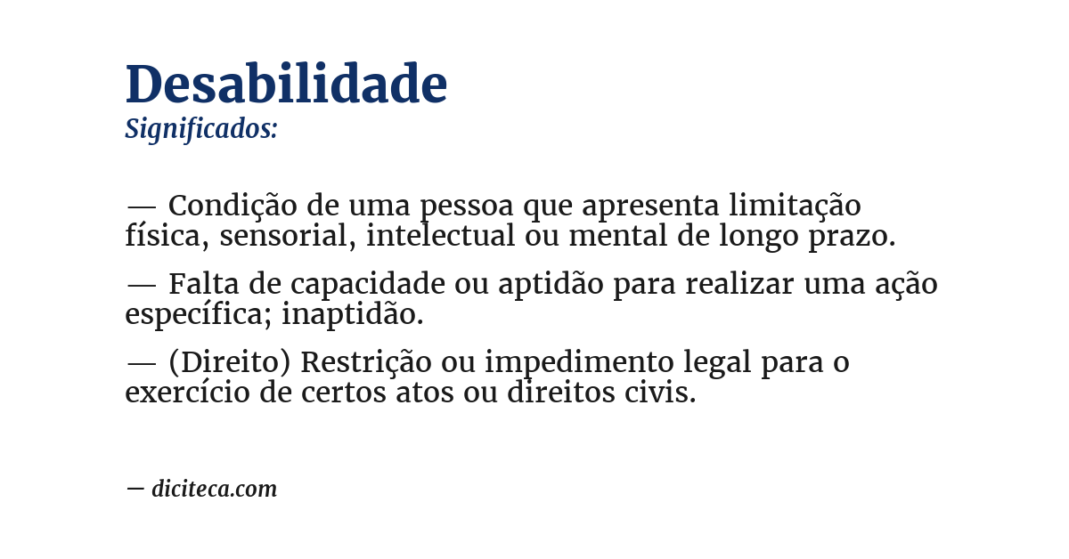 Significado de desabilidade