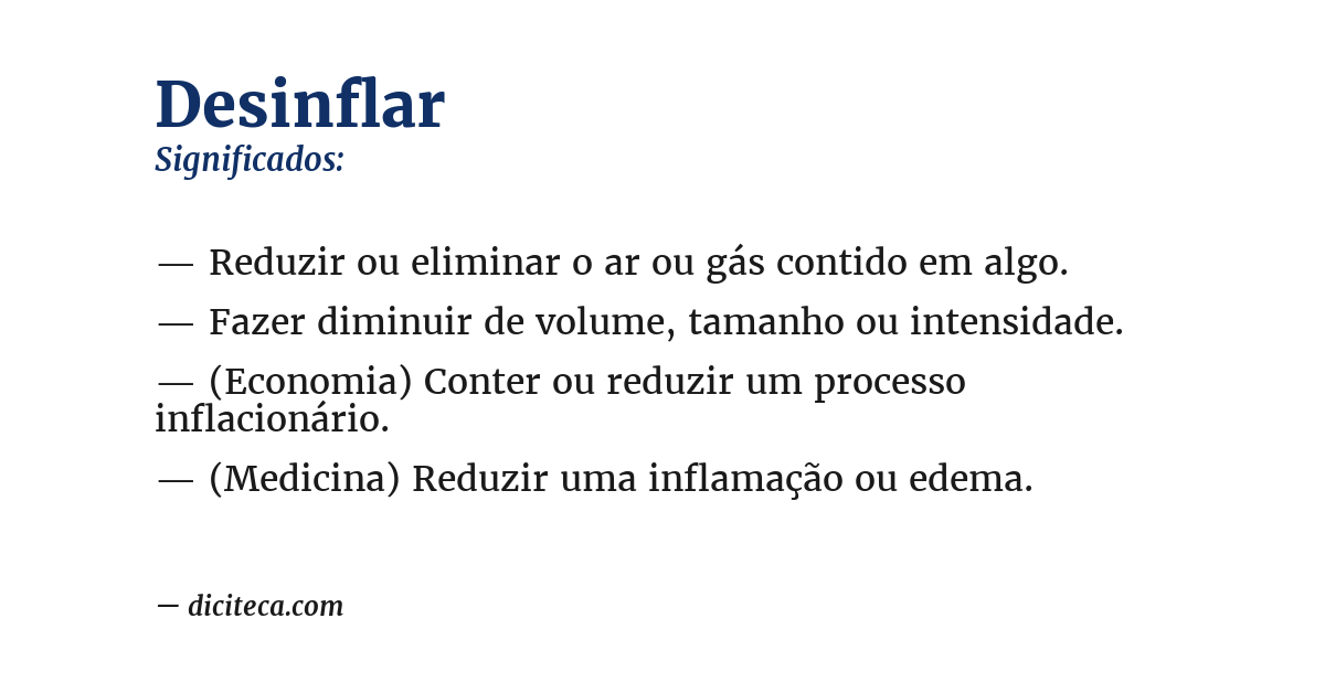 Significado de desinflar
