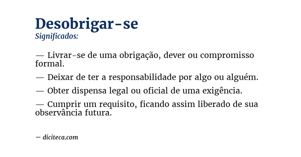 Significado de desobrigar-se
