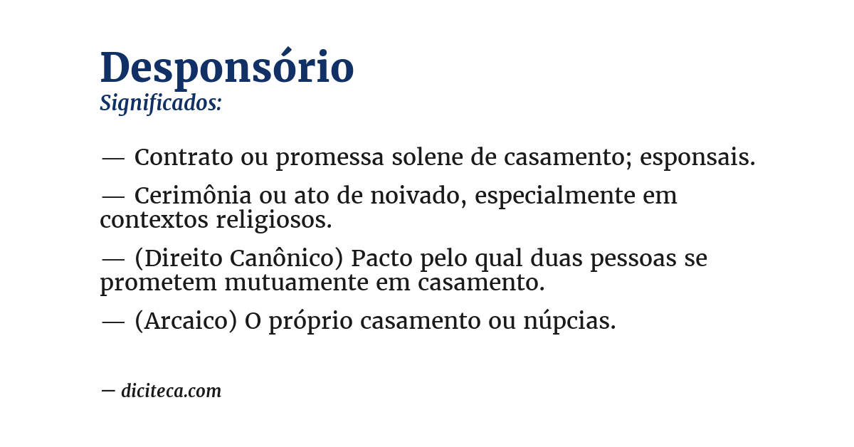 Significado de desponsório