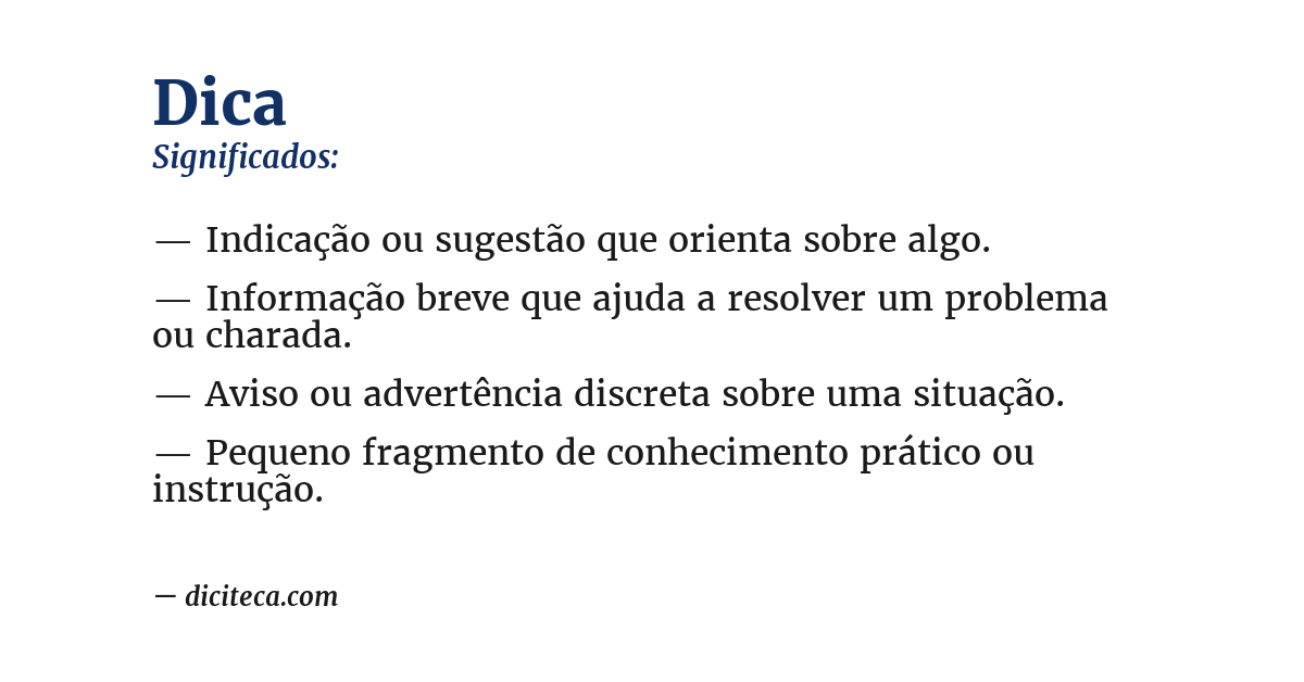 Significado de dica