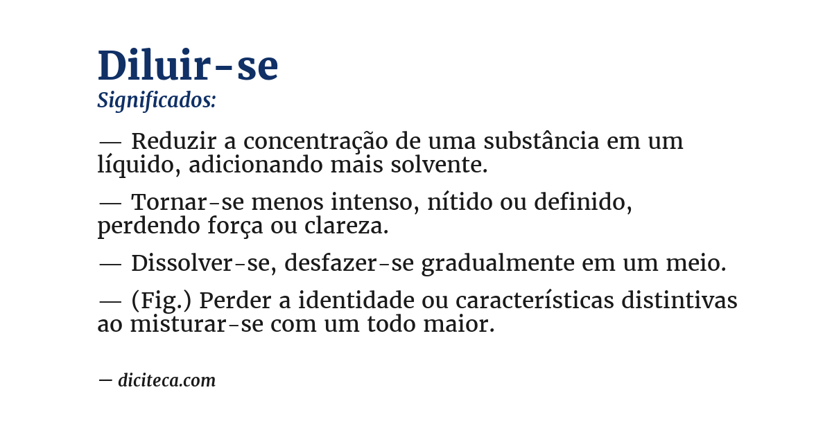 Significado de diluir-se