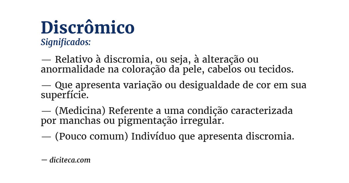 Significado de discrômico