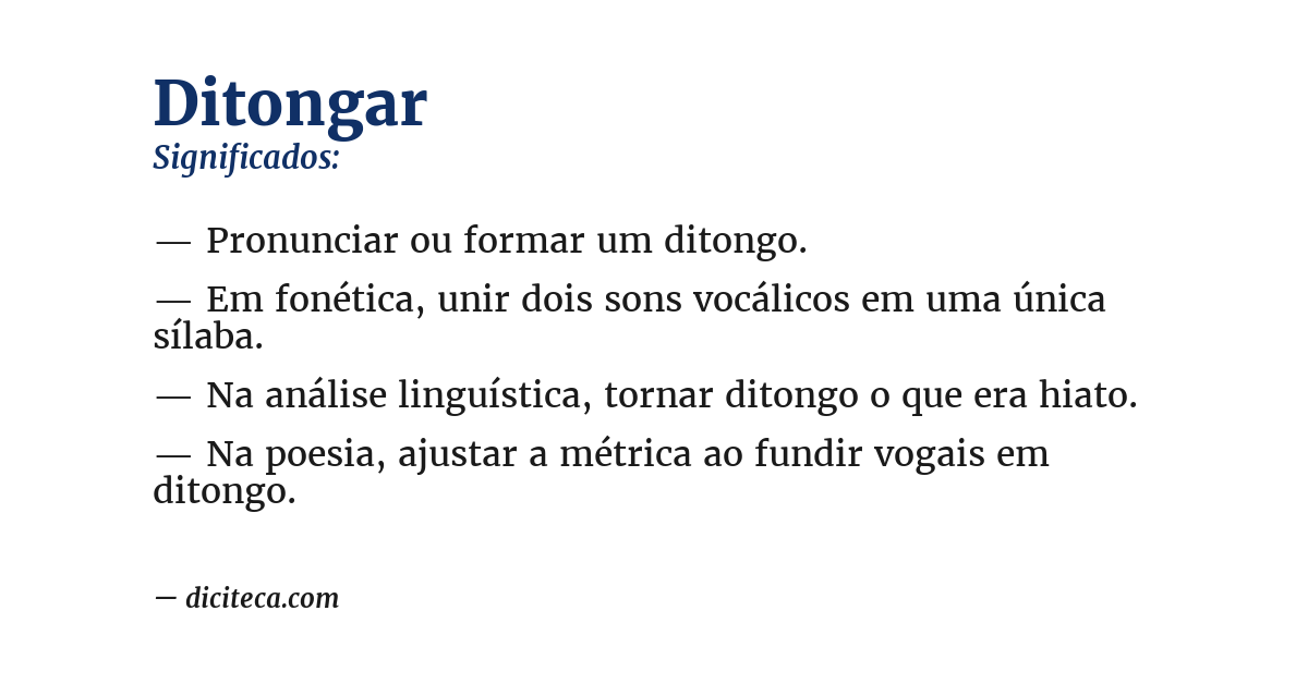 Significado de ditongar