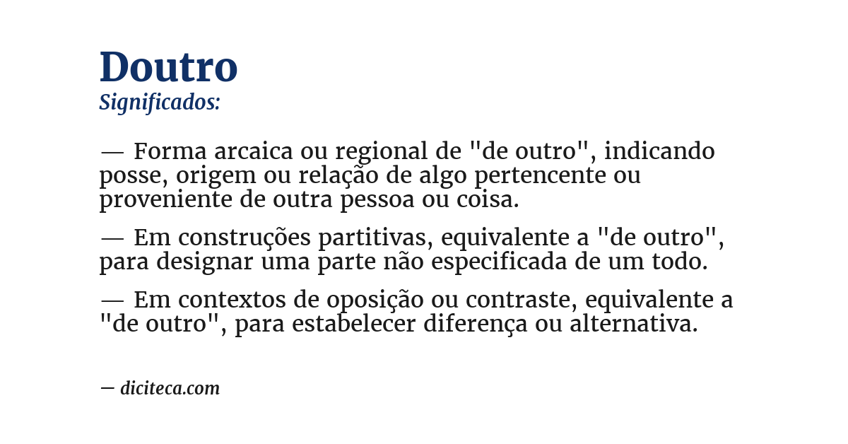 Significado de doutro