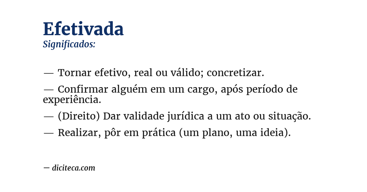 Significado de efetivada