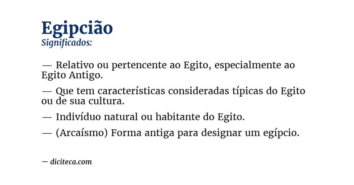 Significado de egipcião