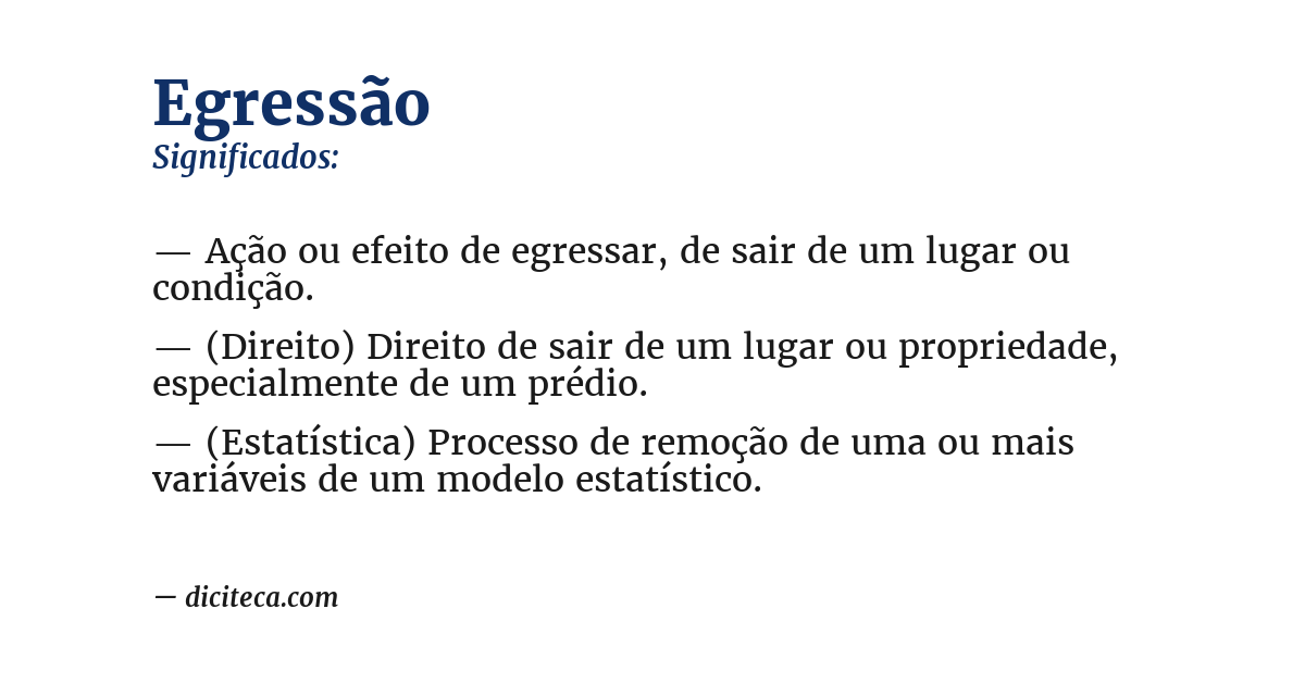 Significado de egressão