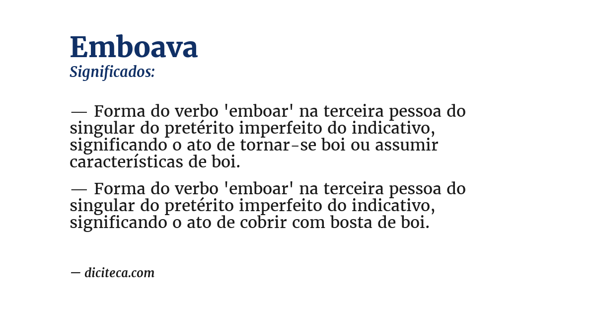 Significado de emboava