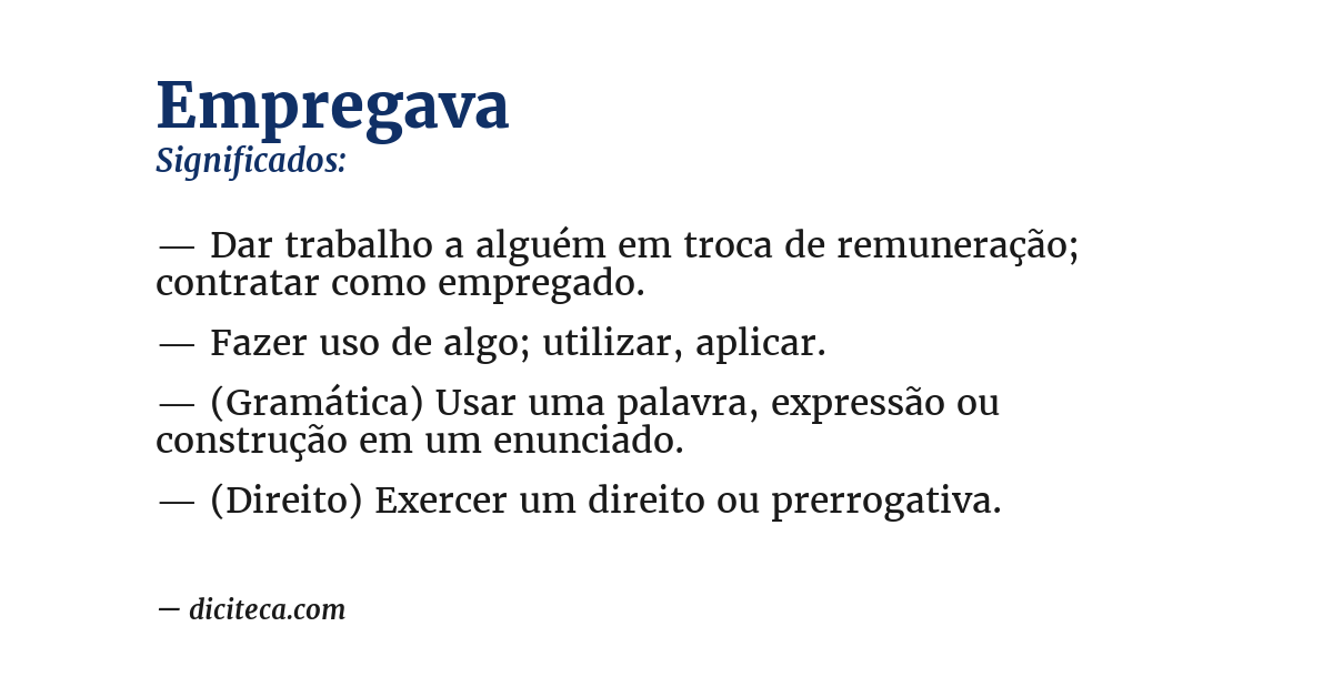 Significado de empregava