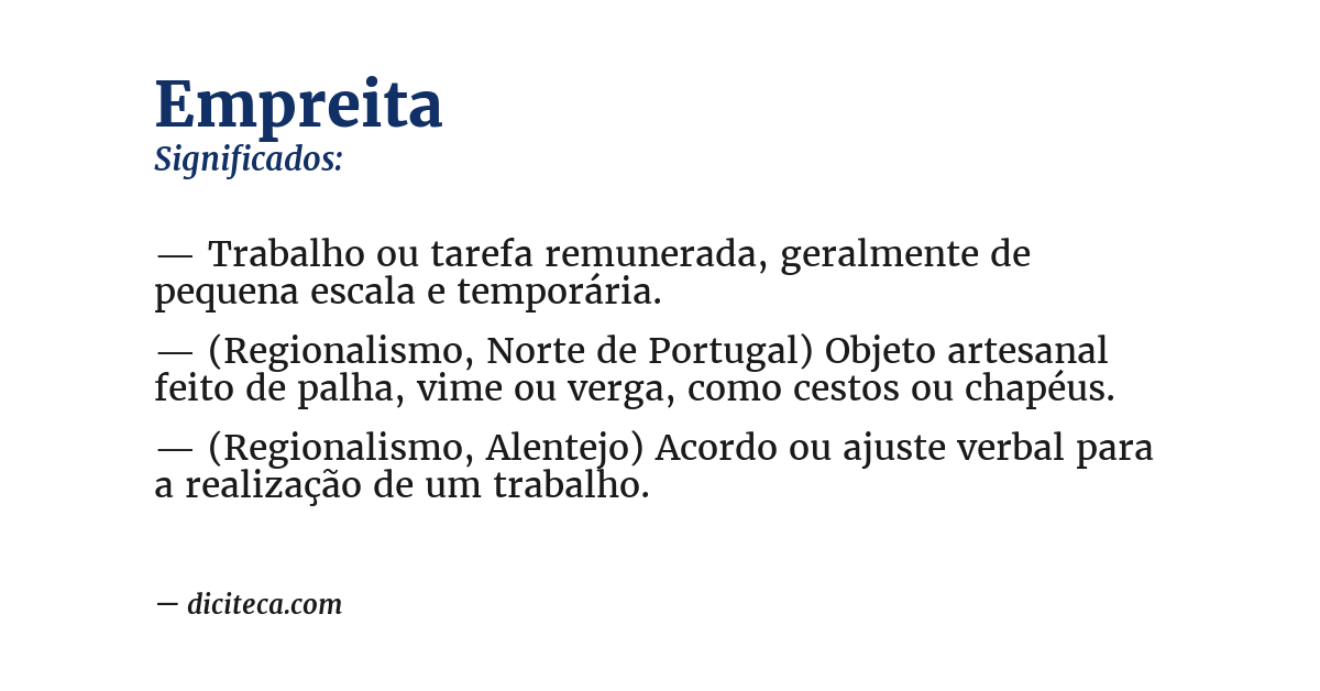 Significado de empreita