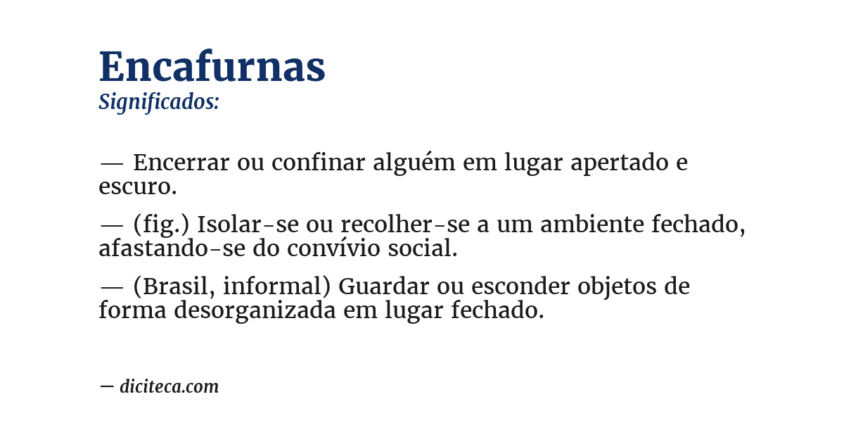 Significado de encafurnas