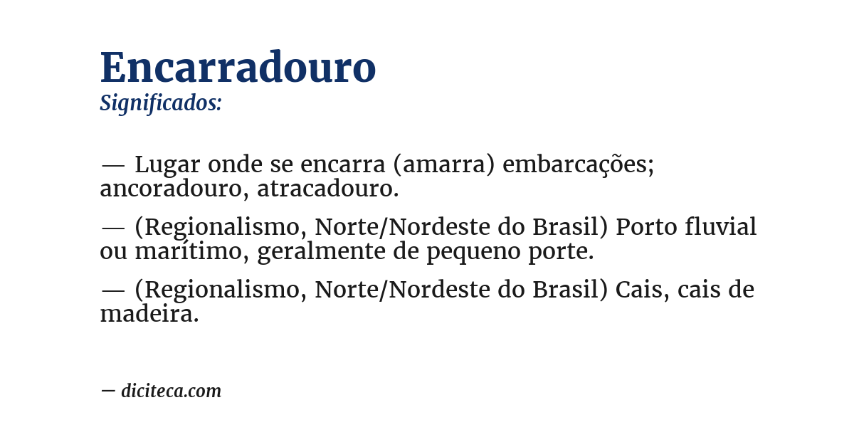 Significado de encarradouro