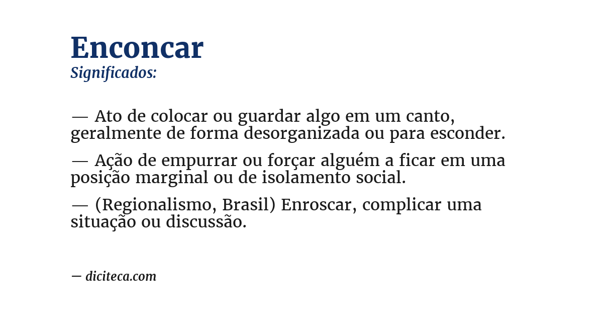 Significado de enconcar