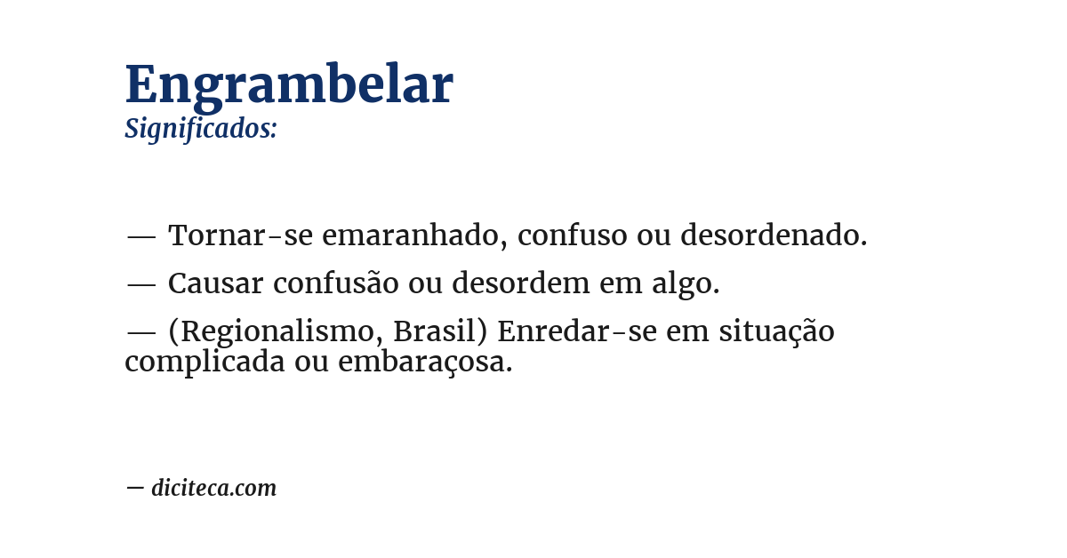 Significado de engrambelar
