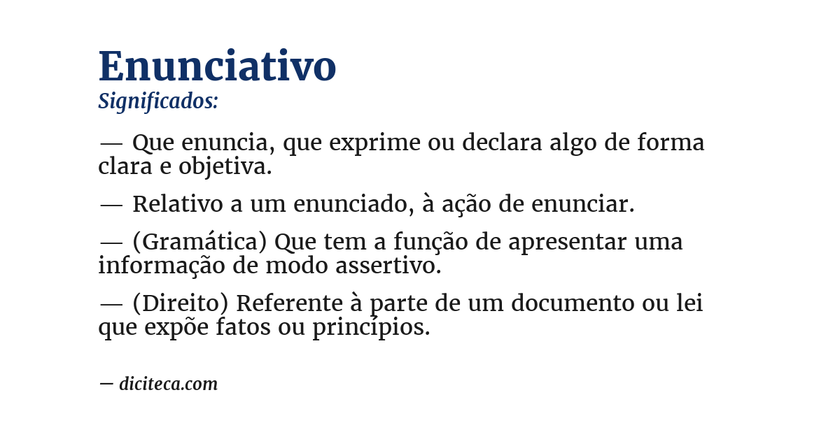 Significado de enunciativo