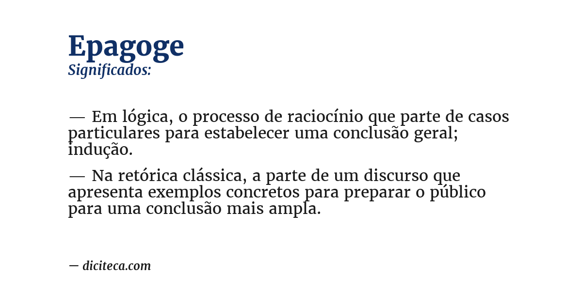 Significado de epagoge