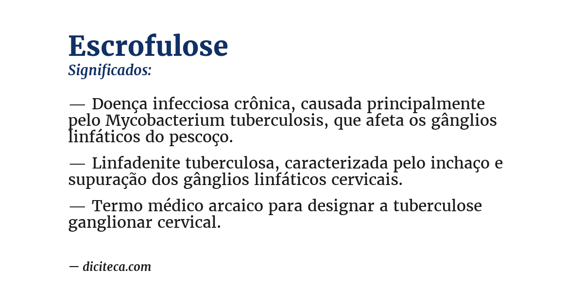 Significado de escrofulose