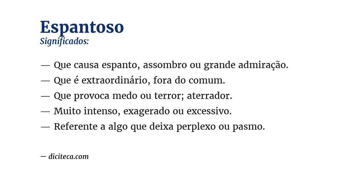 Significado de espantoso