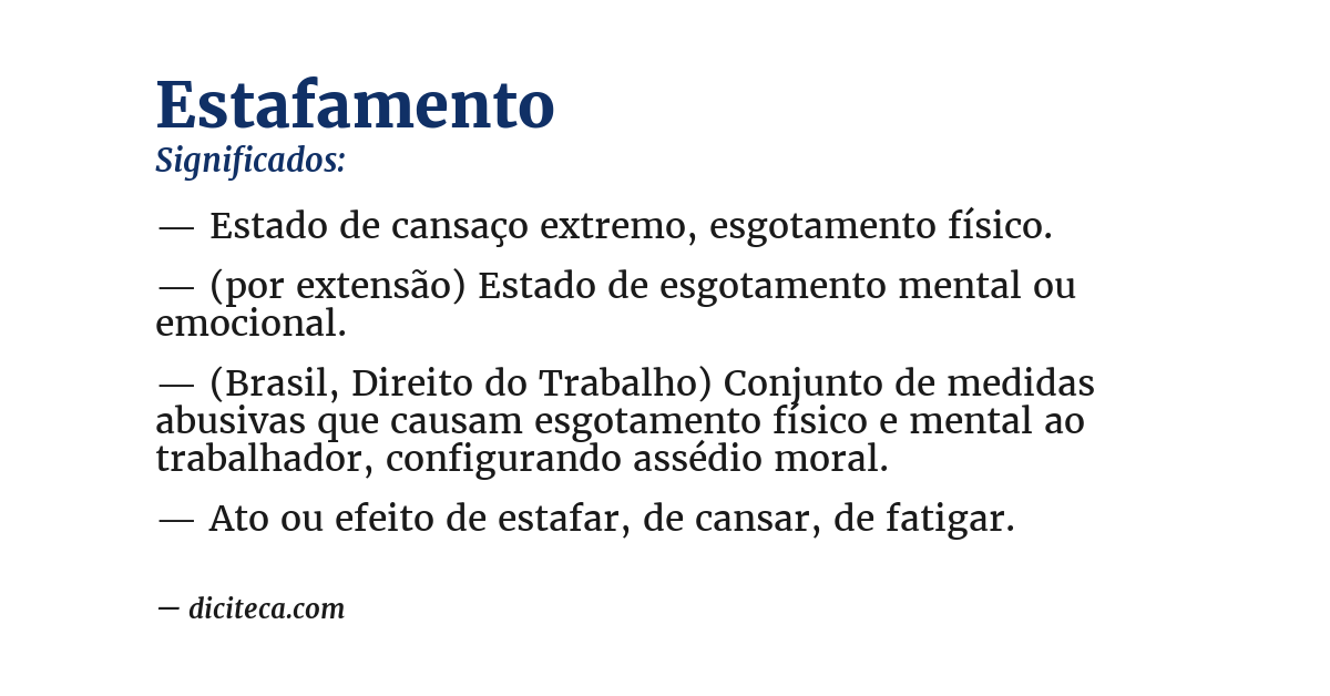 Significado de estafamento
