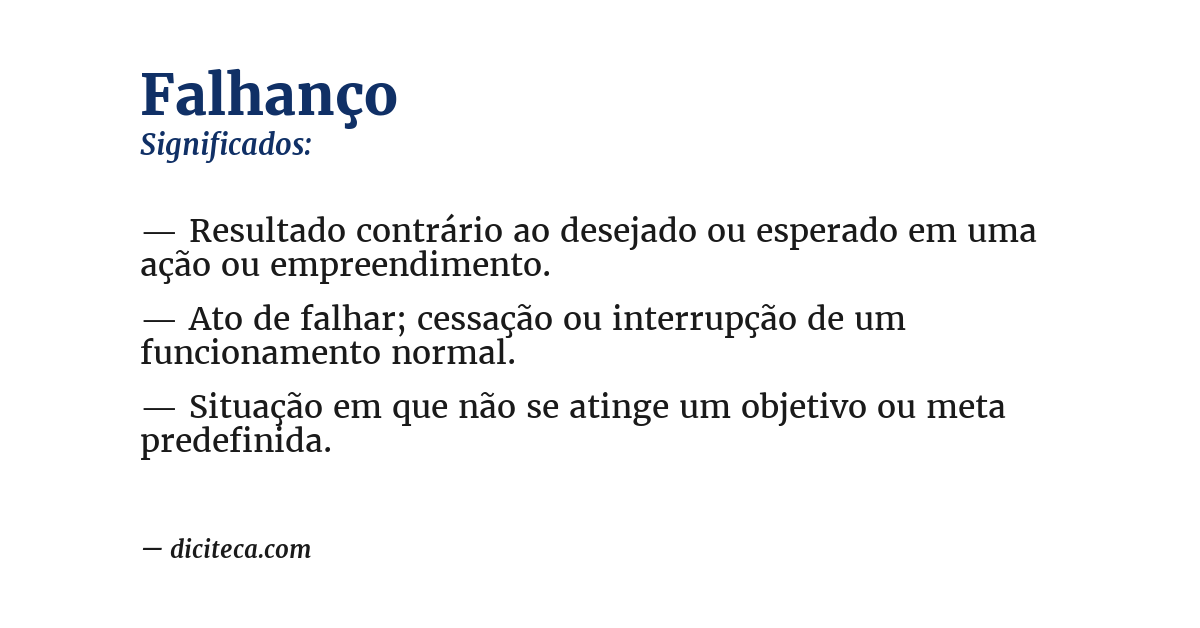 Significado de falhanço
