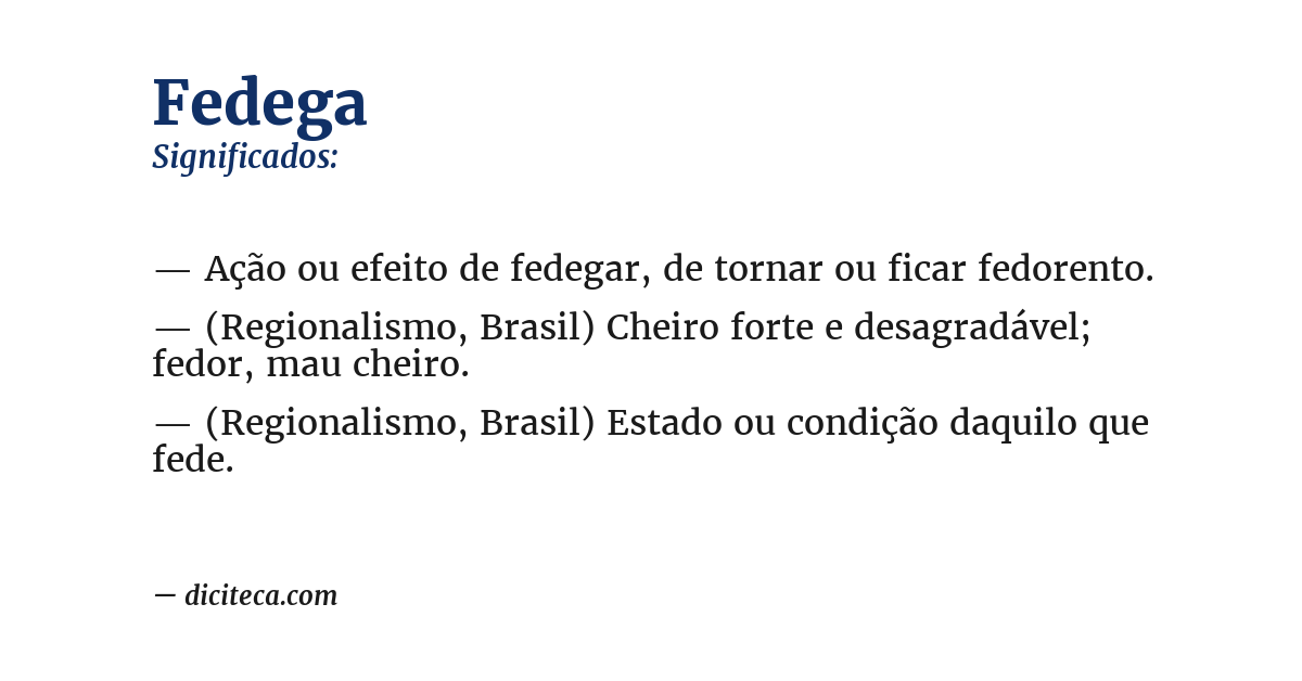 Significado de fedega
