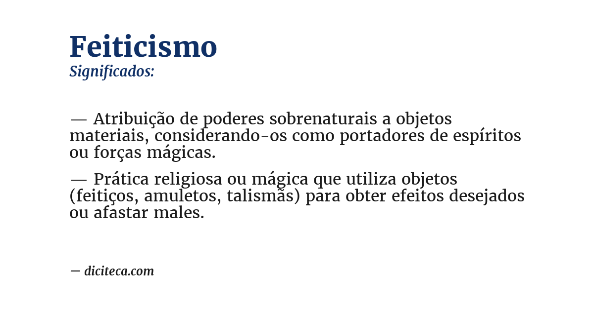 Significado de feiticismo