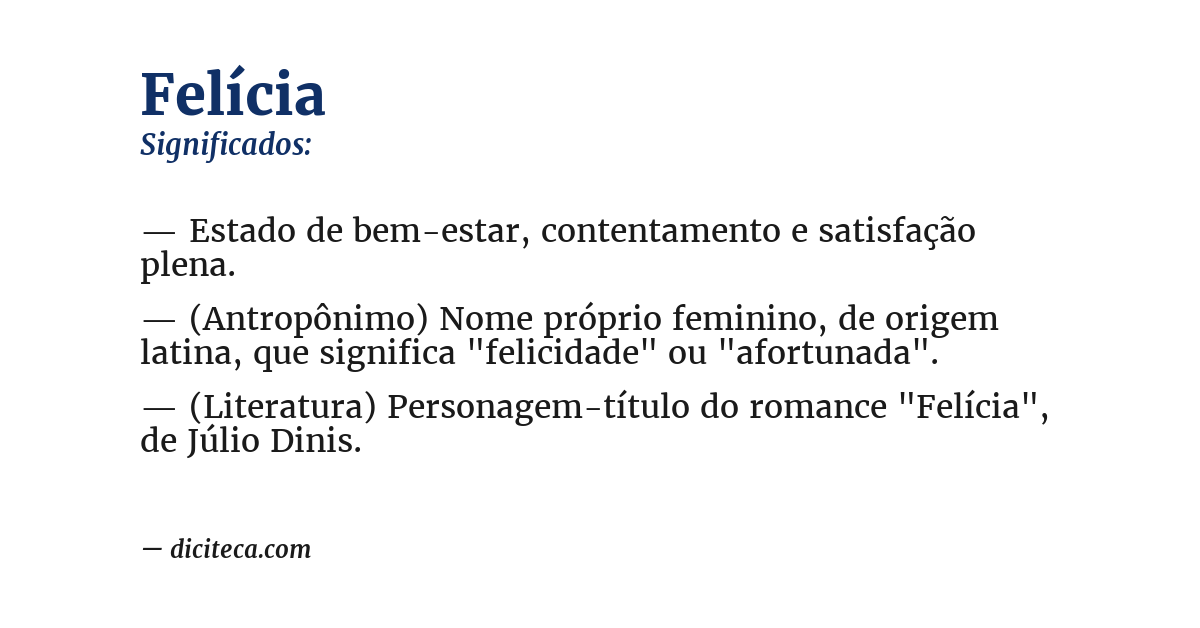 Significado de felícia