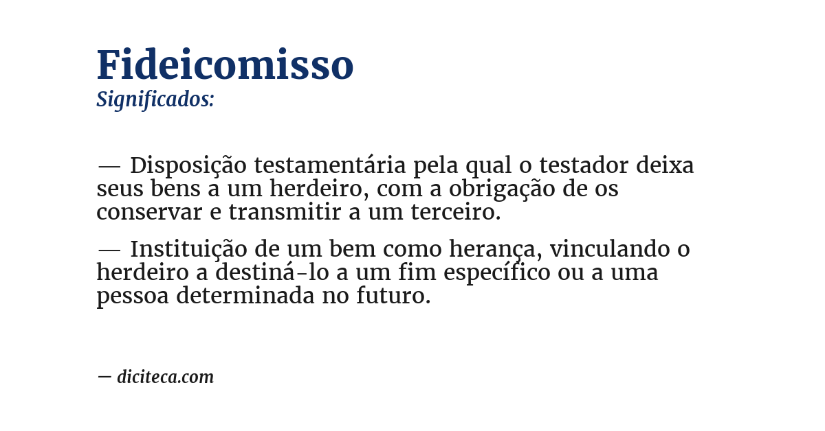 Significado de fideicomisso