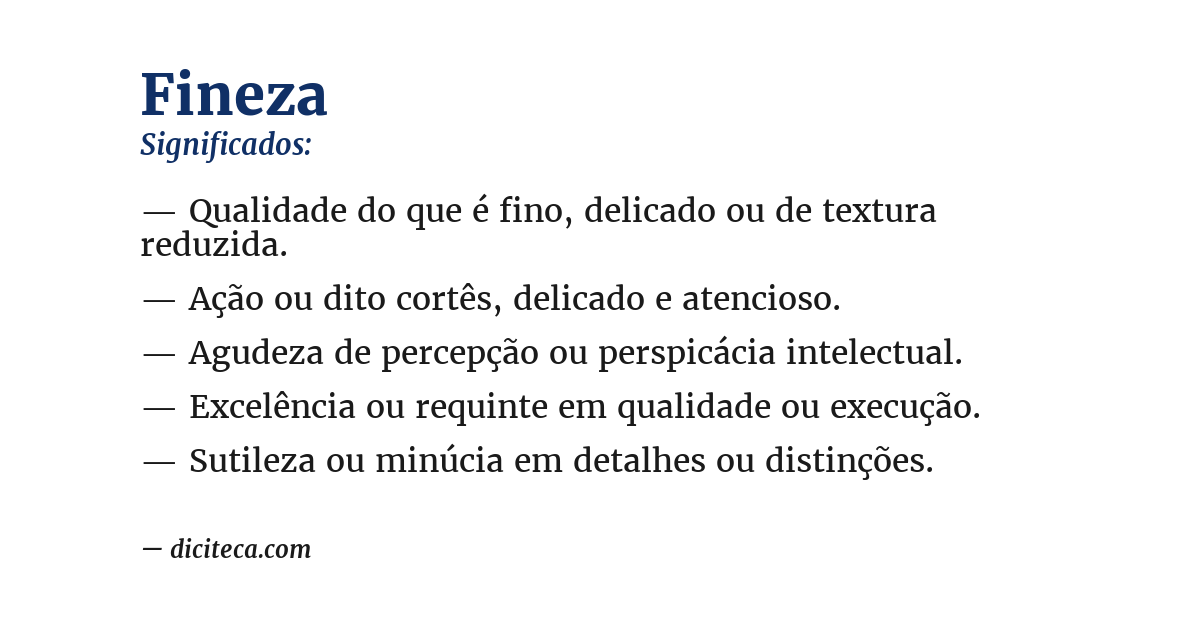 Significado de fineza