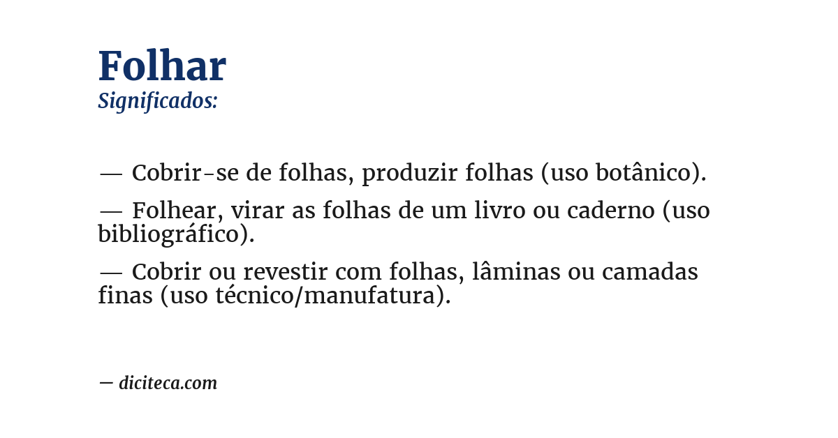 Significado de folhar