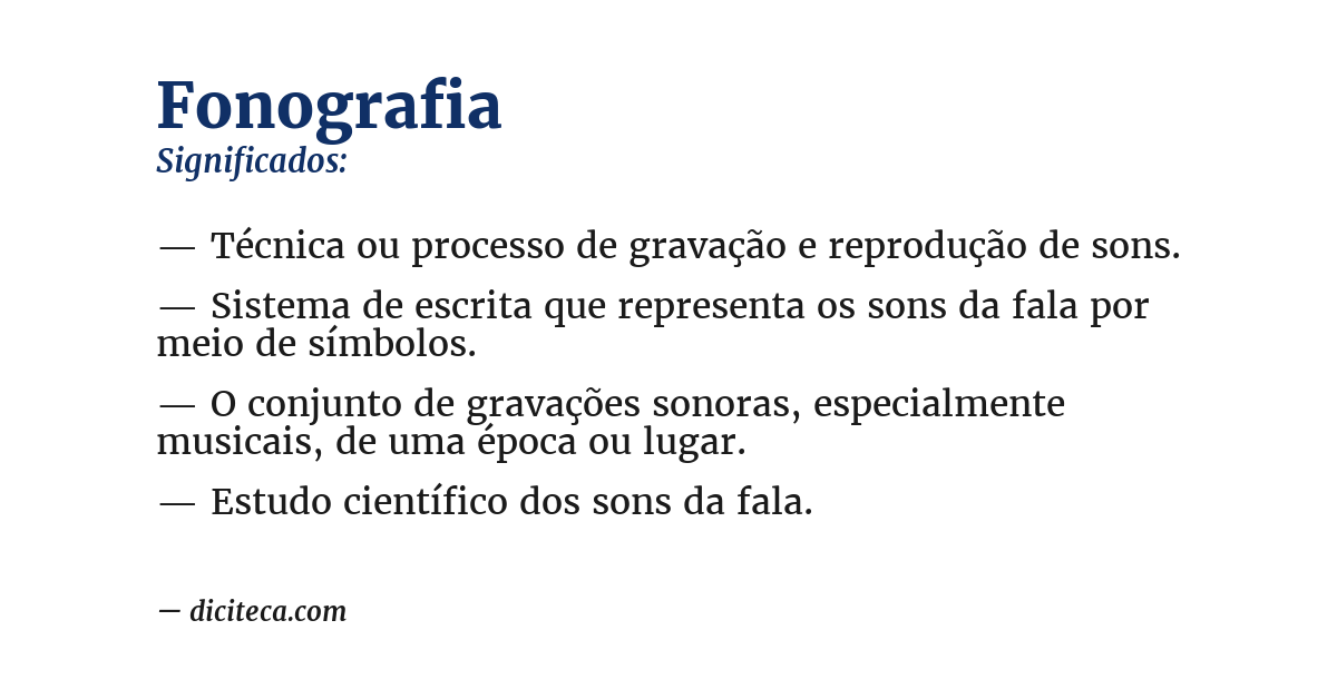 Significado de fonografia