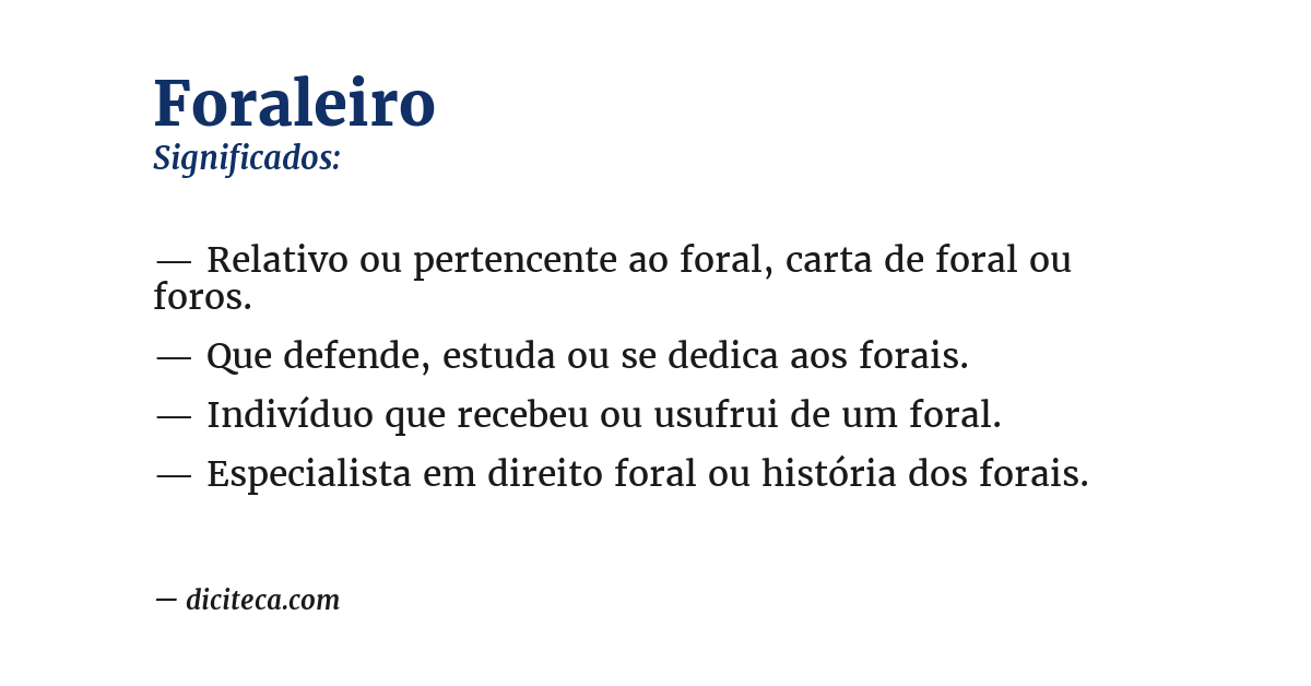 Significado de foraleiro