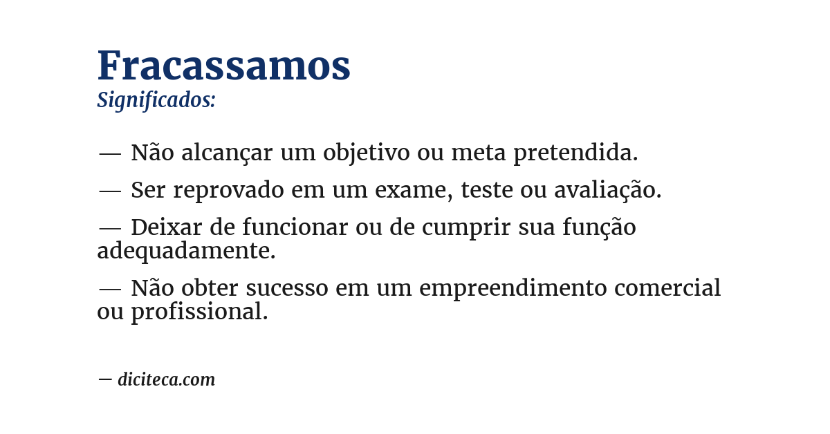 Significado de fracassamos