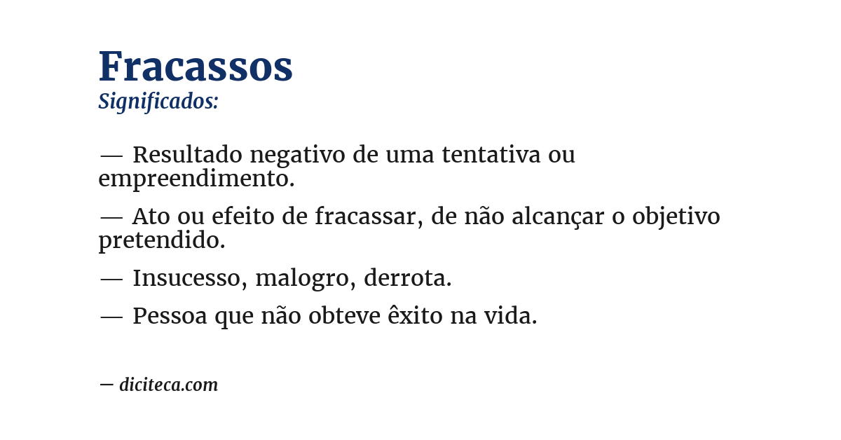 Significado de fracassos