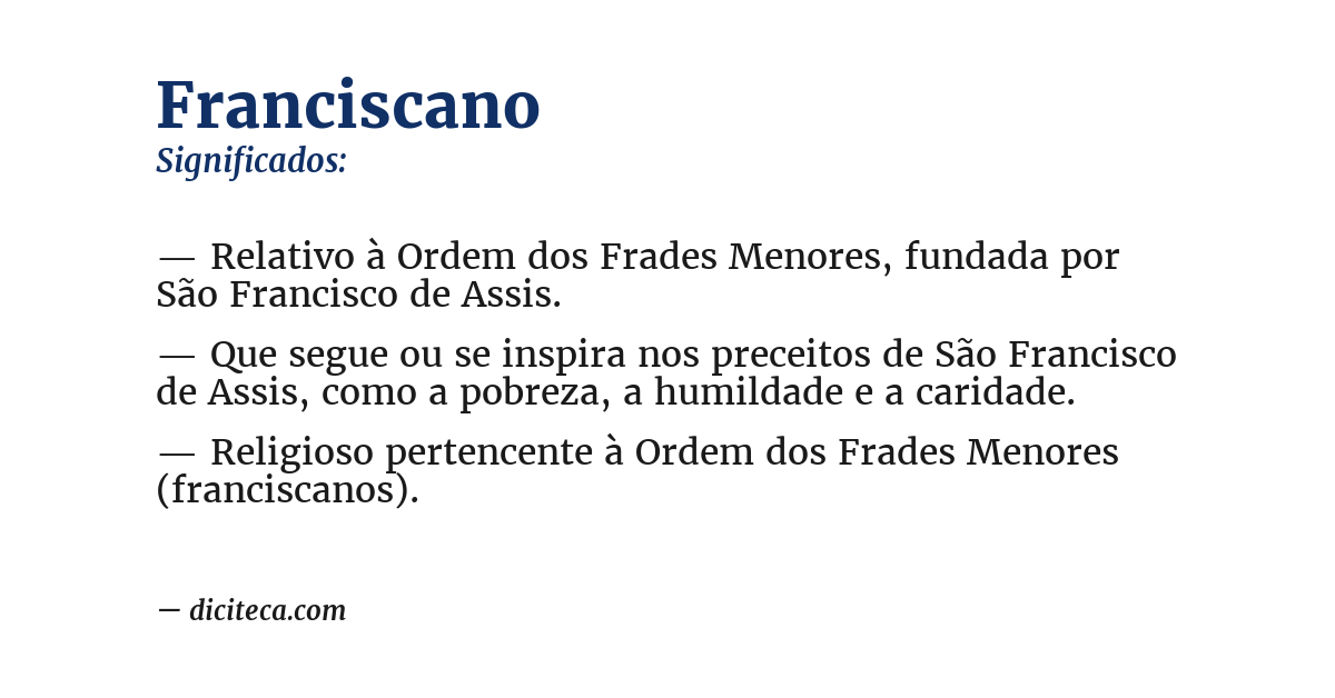 Significado de franciscano