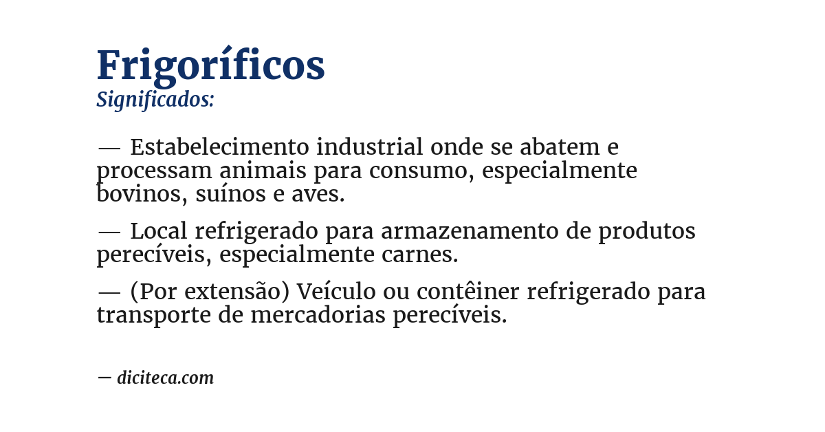 Significado de frigoríficos