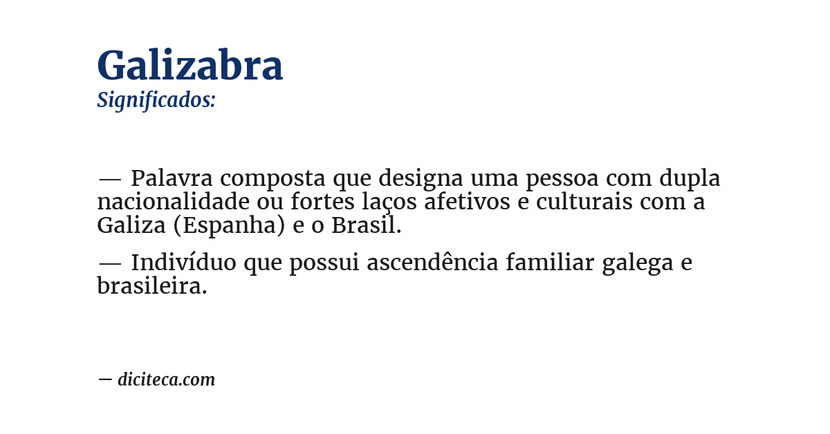 Significado de galizabra
